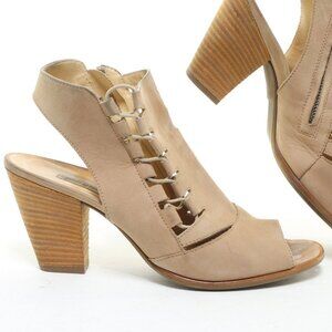 Paul Green Sabrina Leather Open Toe Heeled Sandal Women's UK6.5 US9 EU40 Cream